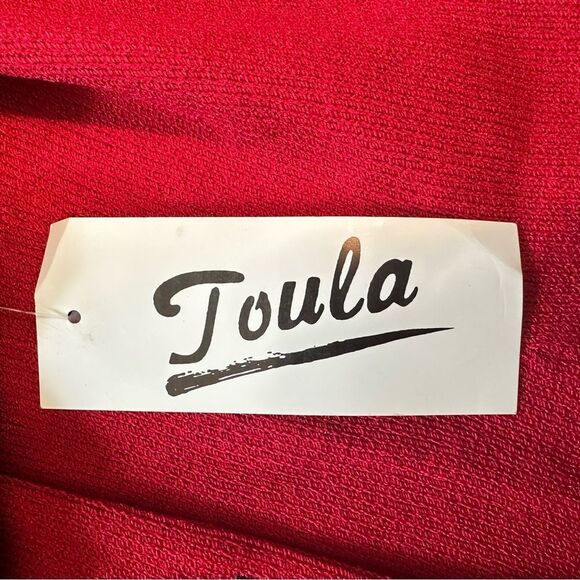 Toula Red Military Knit Blazer Gold Detailing Sz 4 NWT - Picture 3 of 15